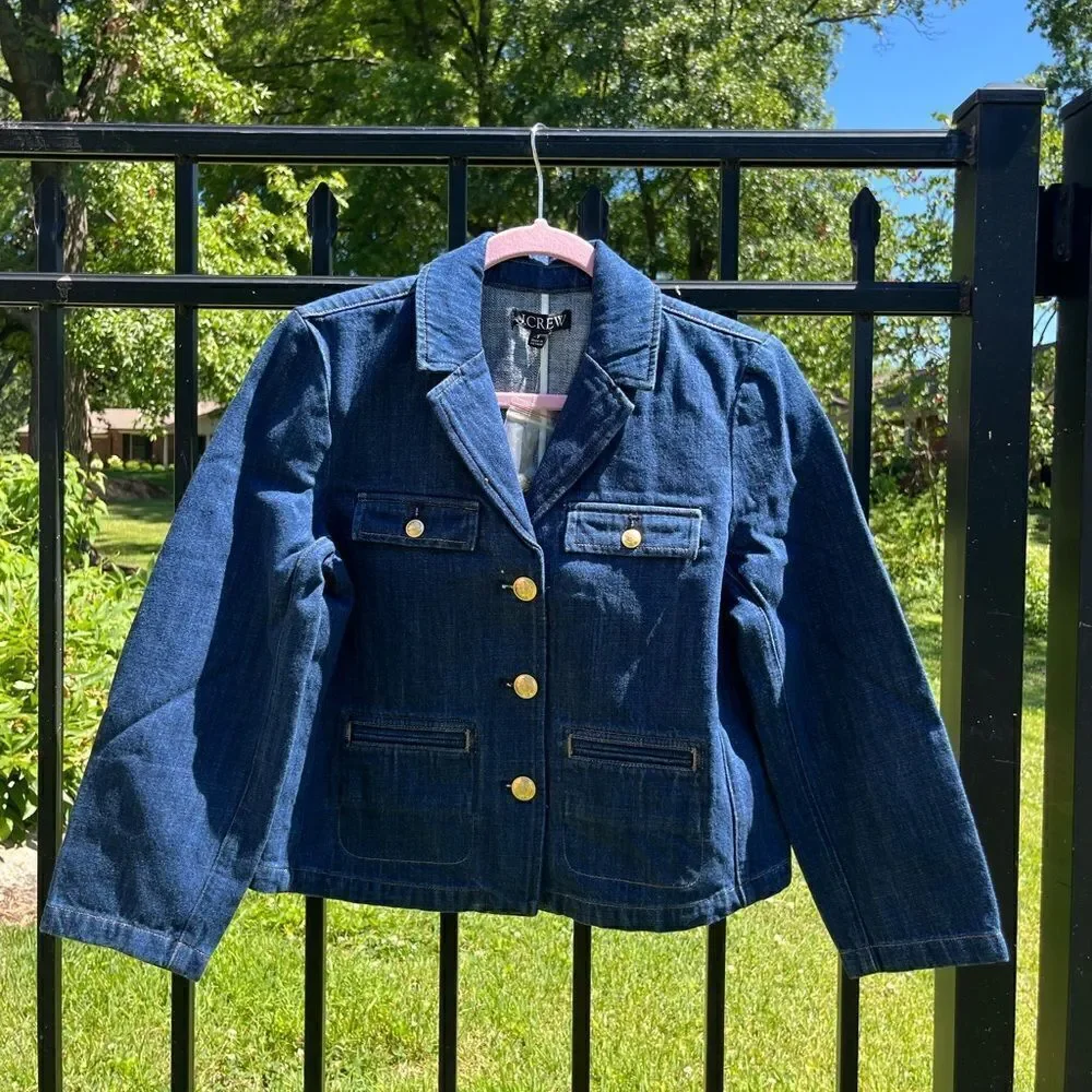 J Crew Denim Blazer Jacket in Resin Wash NWT